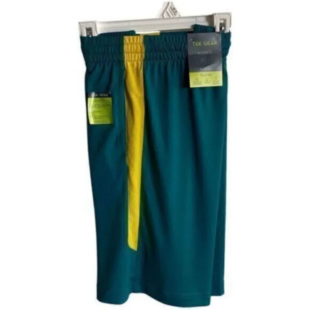 NWT - Tek Gear Boys Athletic Shorts - Green & Yellow - Size XXL